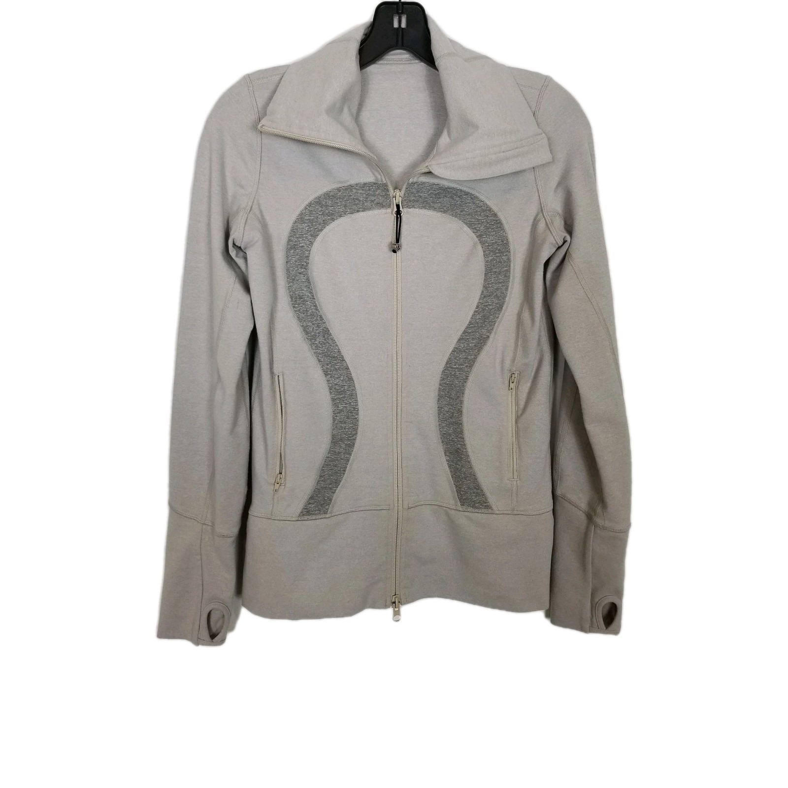 Lululemon Women In Stride Full Zip Jacket Sz 4 Gray Athletic Gym Running